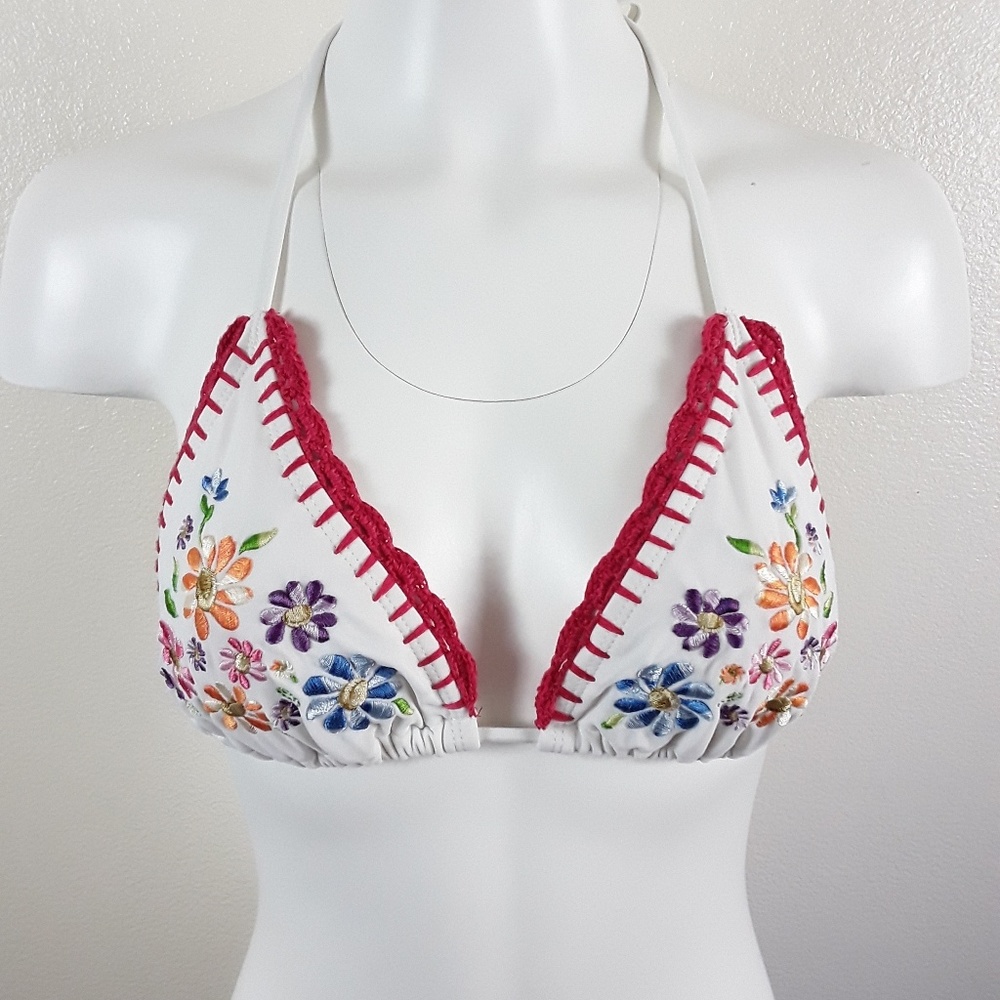 Esprit Bikini Top With Floral Embroidery